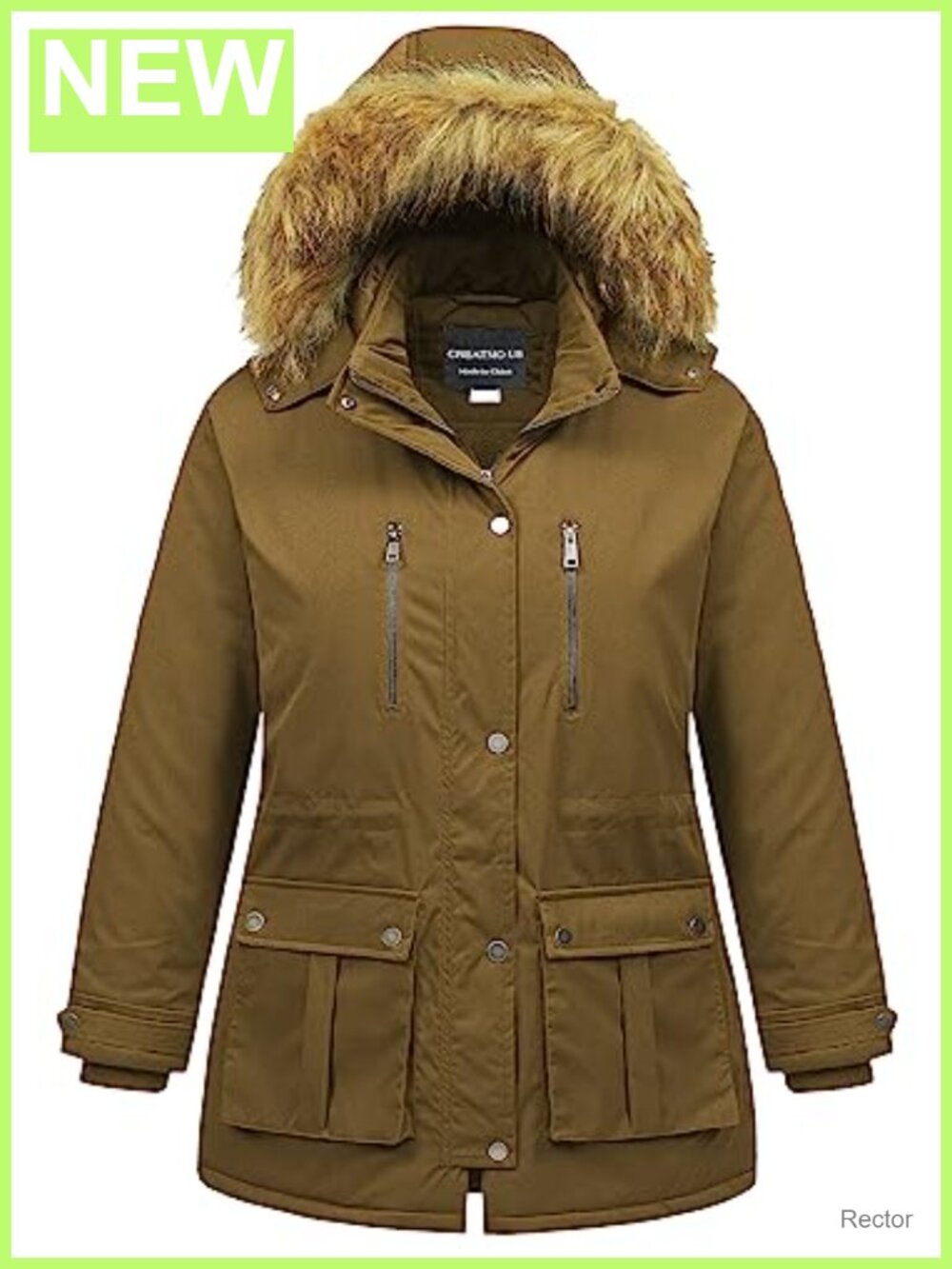 Plus Size Waterproof Long Puffer Parka Warm Winter Coat Fur Hood